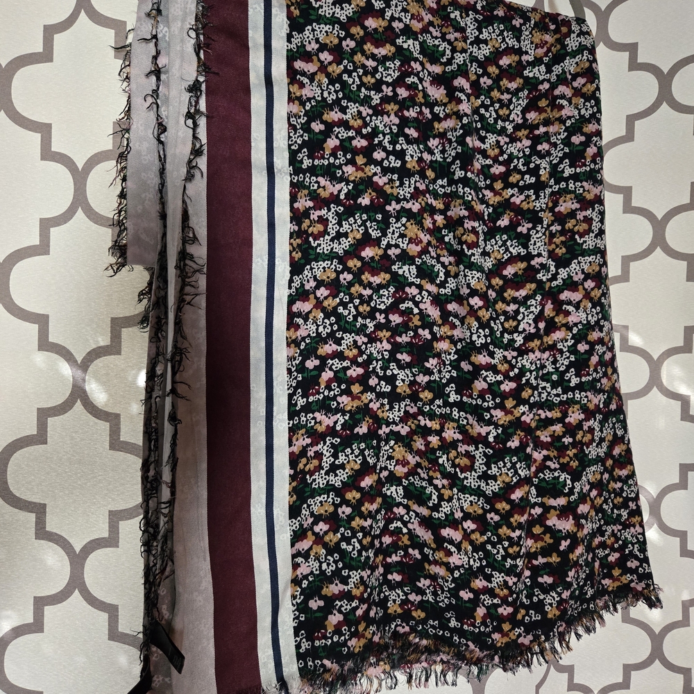 Ann Taylor Elegant Multi Color Floral Scarf